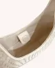 Olivia Hand-Woven Metal Handle Hobo Bag - White sold by JW PEI