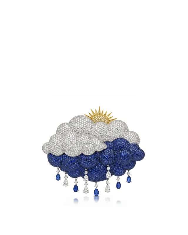 Aaliyah Rain Cloud Clutch - Blue/White sold by JW PEI