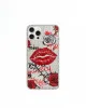 Lips with Roses iPhone Case - Multicolor Silver sold by JW PEI