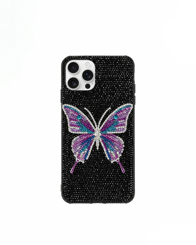 Butterfly iPhone Case - Multicolor Black sold by JW PEI