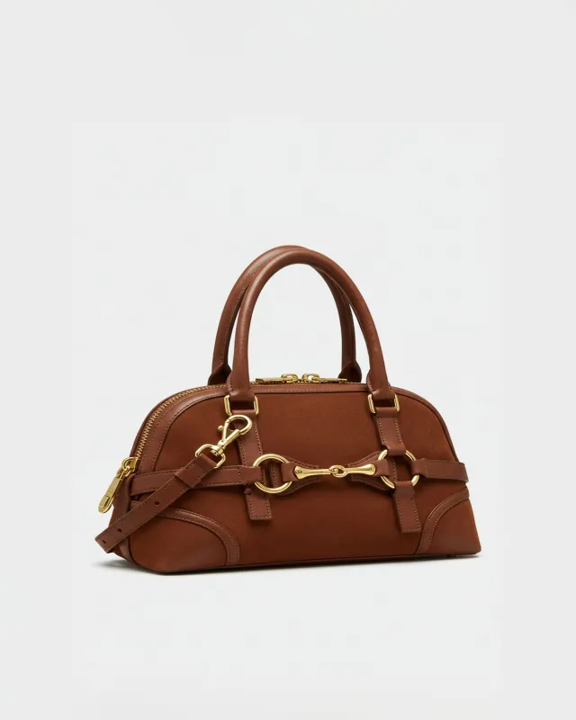 Grace Horsebit Top Handle Bag - Brown sold by JW PEI