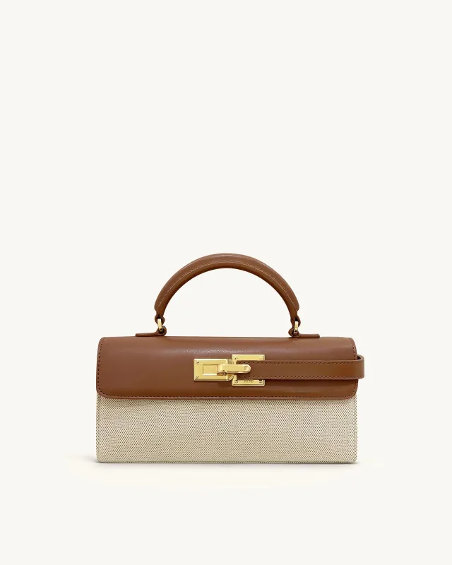 Keyla Top Handbag - Brown Canvas sold by JW PEI