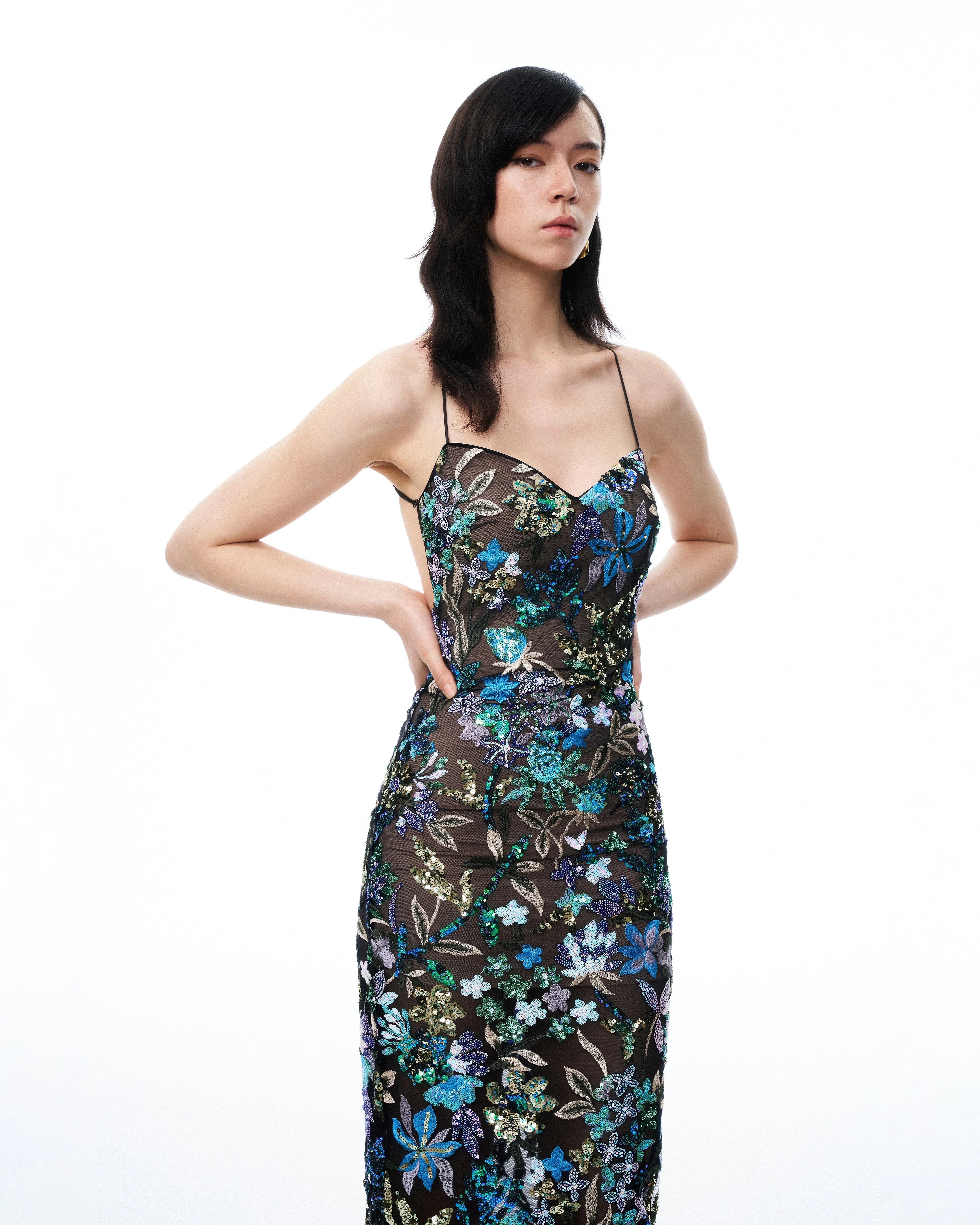 Isadora Floral Sequin Dress - Black Multi sold by JW PEI product image thumbnail 4