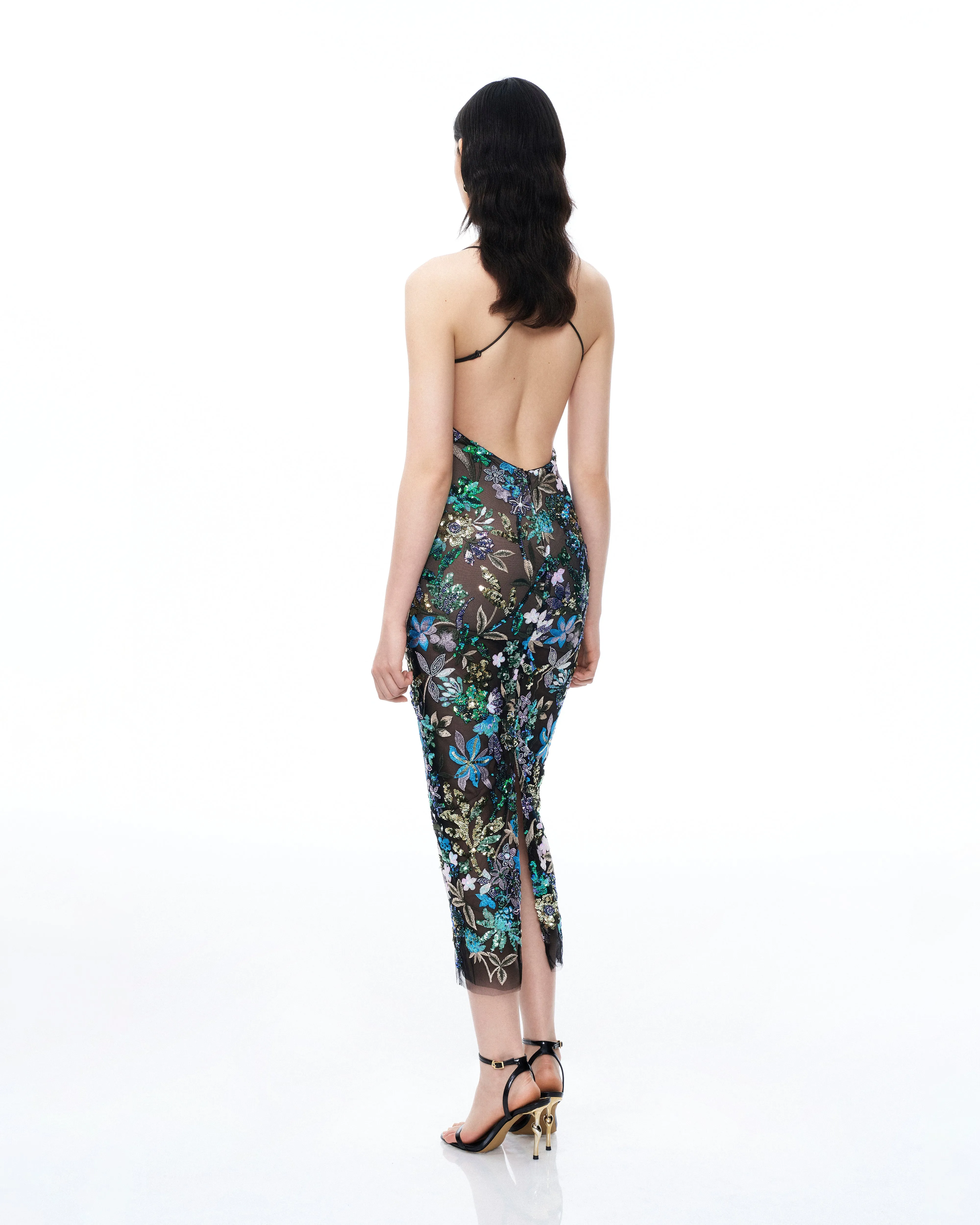 Isadora Floral Sequin Dress - Black Multi sold by JW PEI product image thumbnail 3