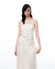 Galadriel 3D Floral Sequin Maxi Dress - White sold by JW PEI