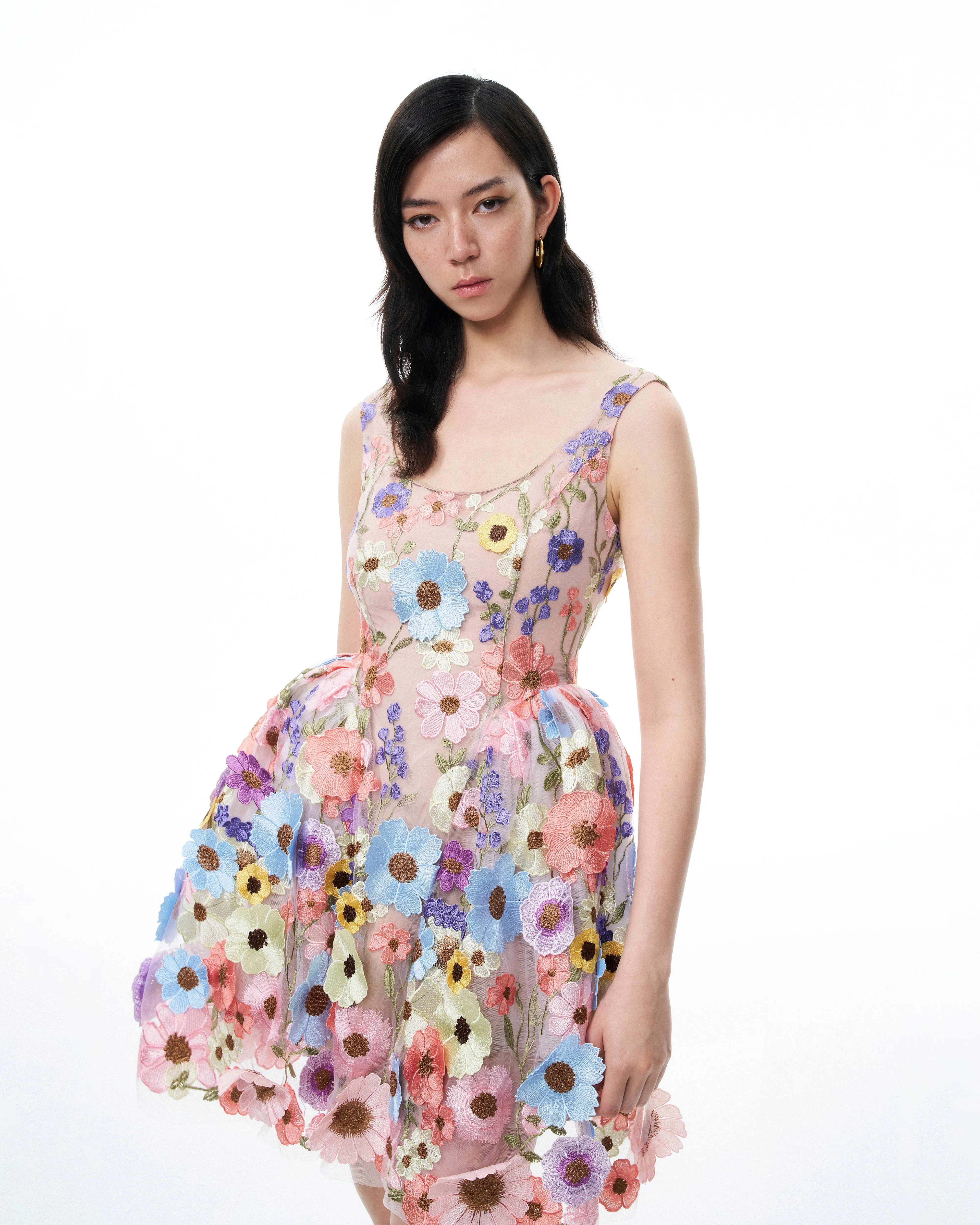 Aurora 3D Floral Embroidered Mini Dress - Pastel Multi sold by JW PEI product image thumbnail 5