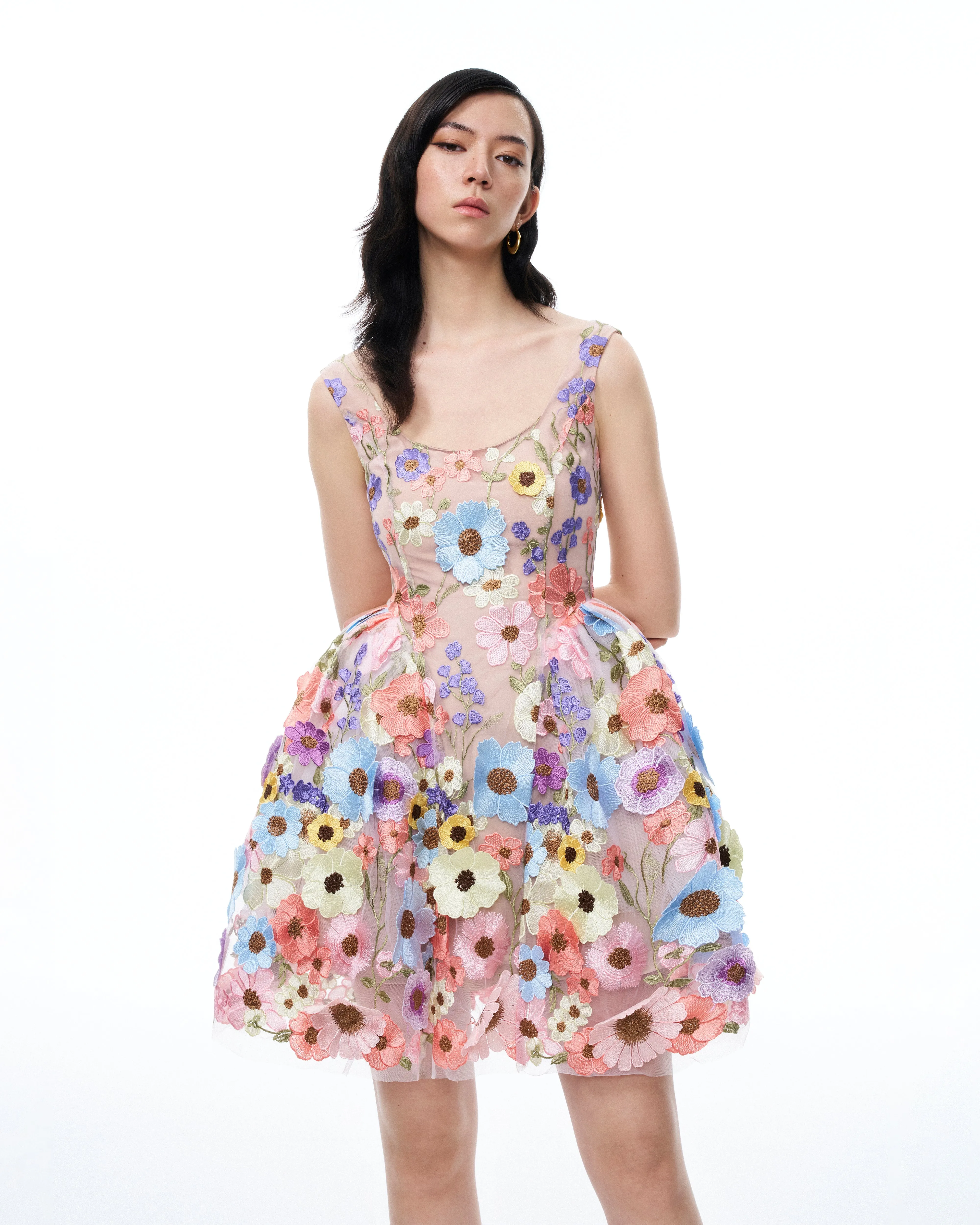 Aurora 3D Floral Embroidered Mini Dress - Pastel Multi sold by JW PEI product image thumbnail 4