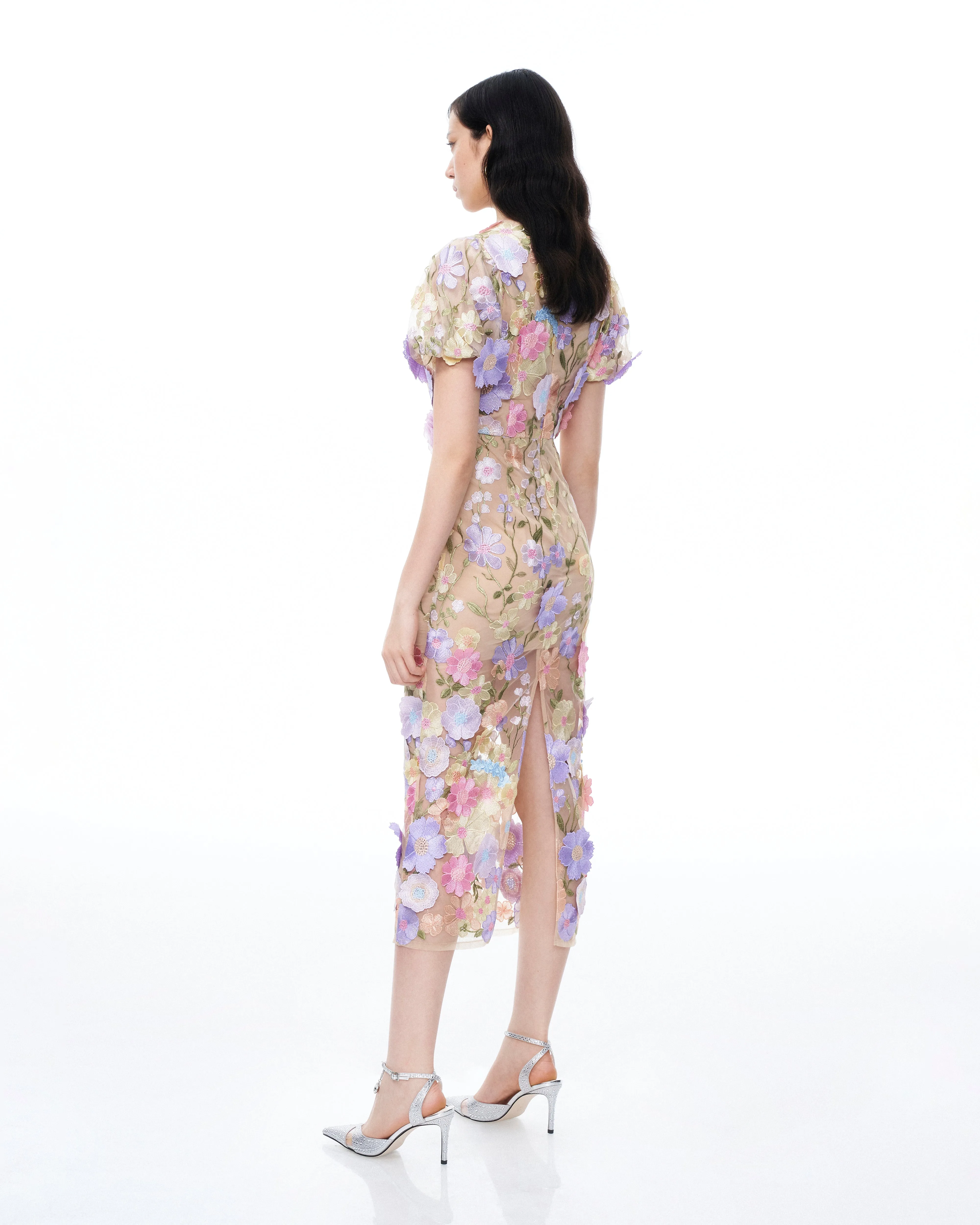 Alaric Round Neck 3D Floral Embroidered Maxi Dress - Pastel Multi sold by JW PEI product image thumbnail 3