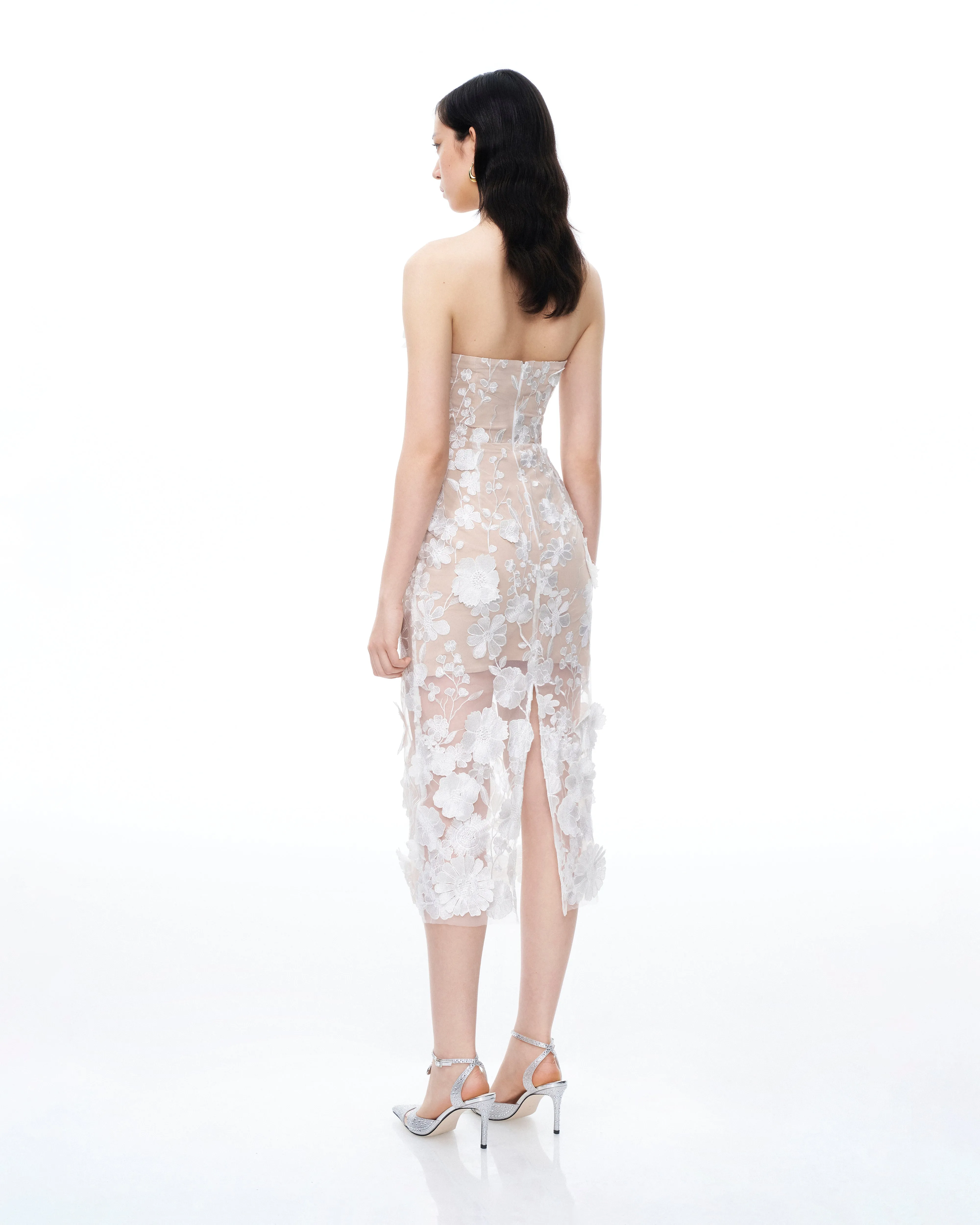 Lysandra 3D Floral Embroidered Maxi Dress - White sold by JW PEI product image thumbnail 3
