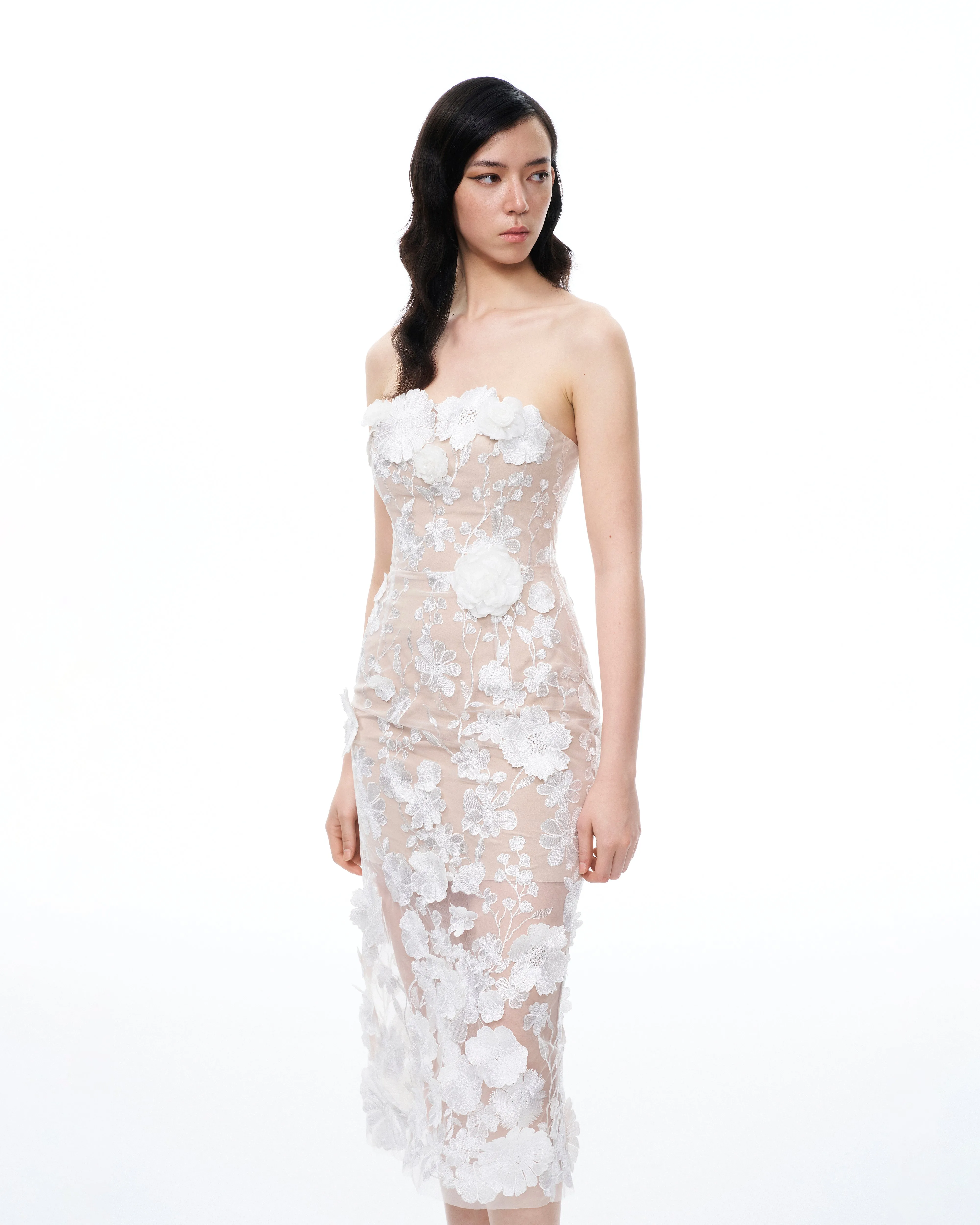 Lysandra 3D Floral Embroidered Maxi Dress - White sold by JW PEI product image thumbnail 5
