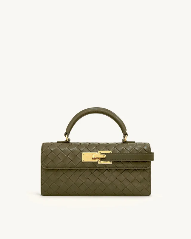 Keyla Weave Texture Top Handle Bag - Olive Green sold by JW PEI