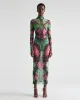 Insect Printed Mesh Dress - Green/Pink sold by JW PEI