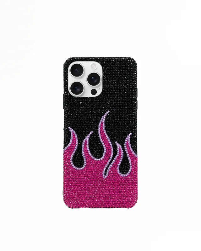Flame Pattern Phone Case - Pink/Black sold by JW PEI