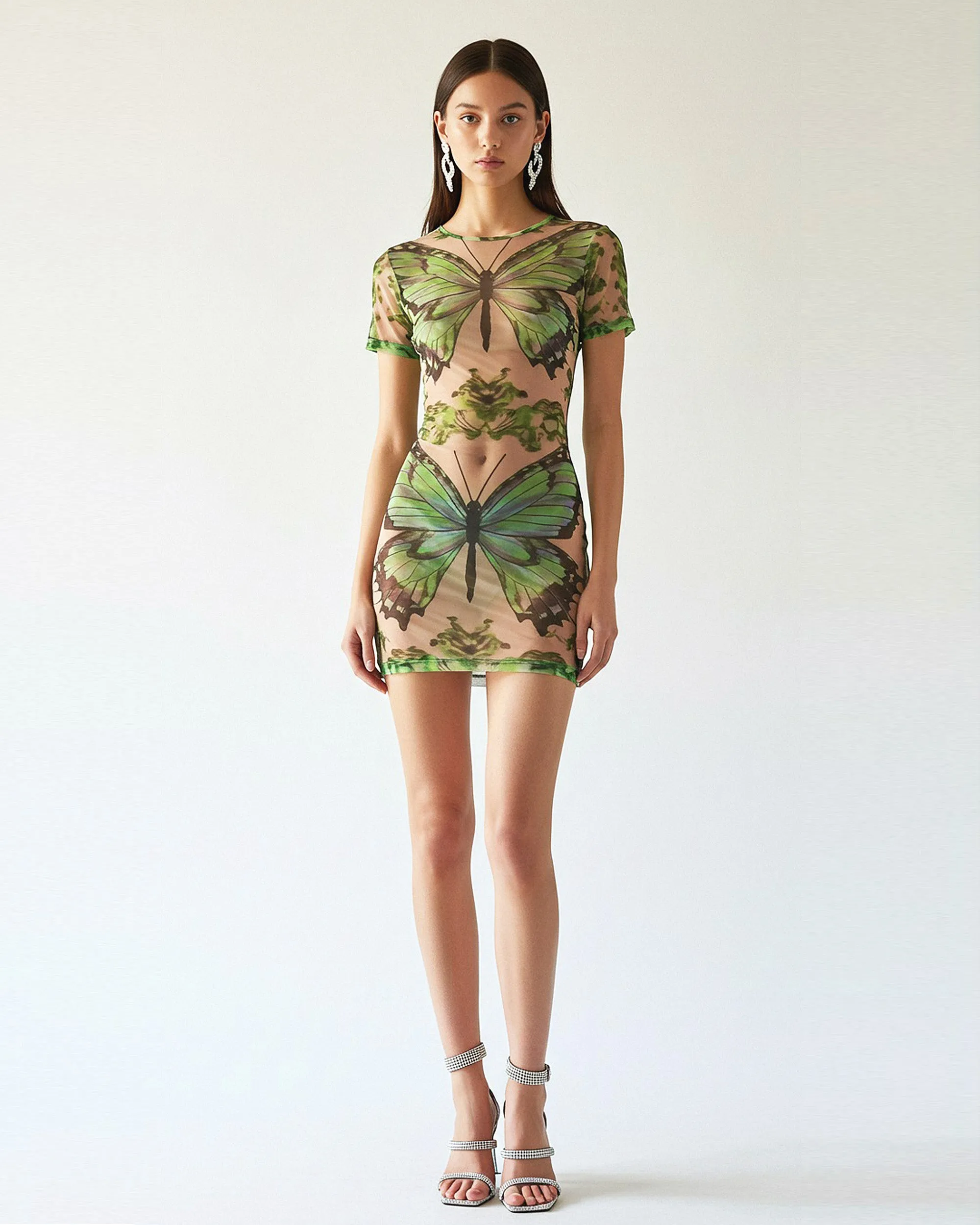 Butterfly Printed Dress - Green sold by JW PEI