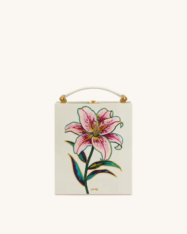 Flower Embroidered Box Clutch -  Multicolor White sold by JW PEI
