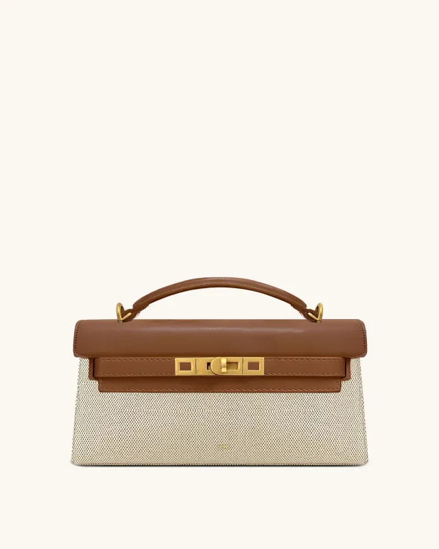 Noor Top Handle Bag - Brown Canvas sold by JW PEI