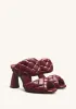 Lillian Weave Leather Heel Mules – Burgundy sold by JW PEI