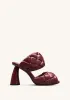 Lillian Weave Leather Heel Mules – Burgundy sold by JW PEI