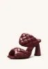 Lillian Weave Leather Heel Mules – Burgundy sold by JW PEI