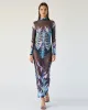 Skeletal Flames Short Sleeve Dress - Blue sold by JW PEI