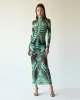 Skeletal Flames Long Sleeve Dress - Green sold by JW PEI