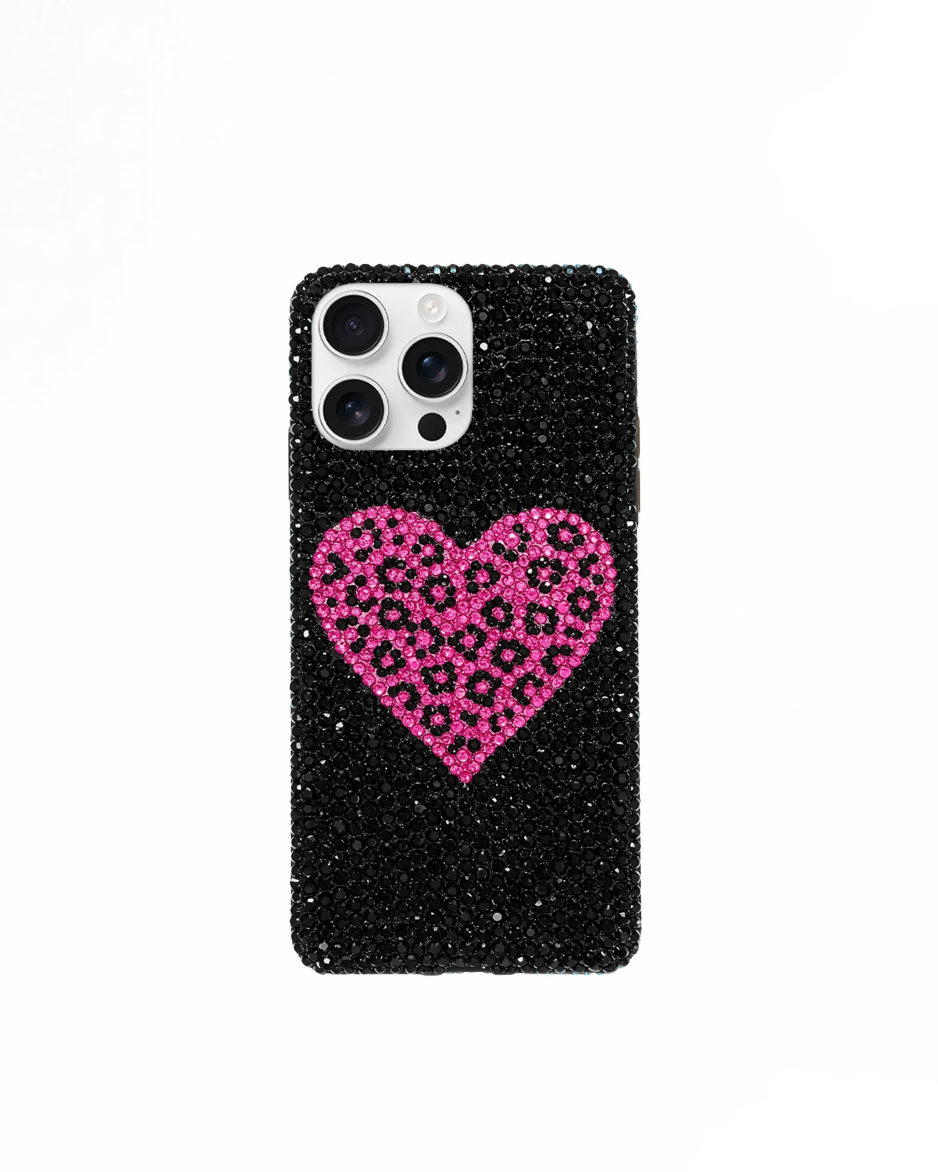 Leopard Heart Phone Case - Multicolor Black sold by JW PEI