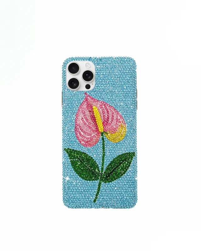 Anthurium Flower Phone Case - Multicolor Blue sold by JW PEI