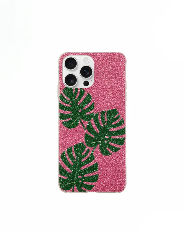 Monstera Leaves Phone Case - Multicolor Pink sold by JW PEI