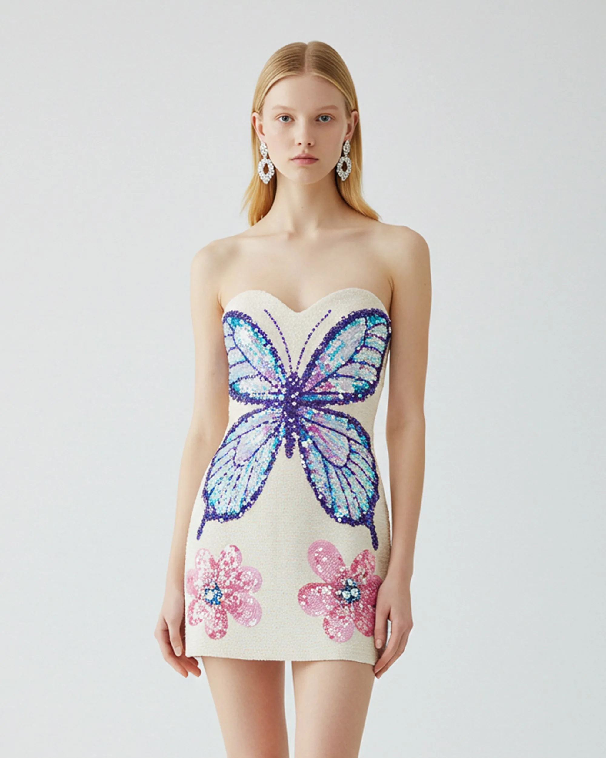 Butterfly and Flower Dress - Blue/Pink sold by JW PEI