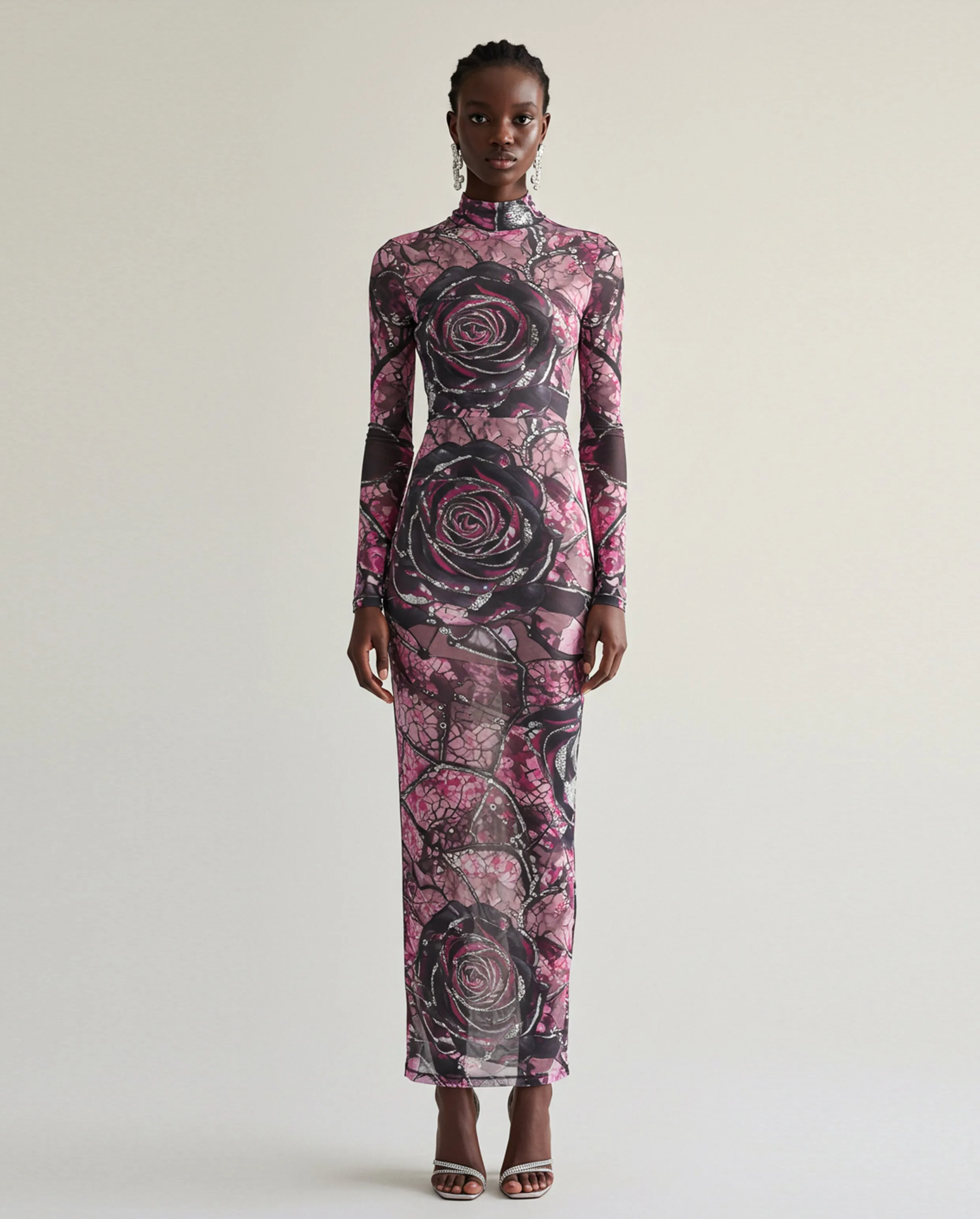 Gear and Rose Long Dress - Black/Purple sold by JW PEI