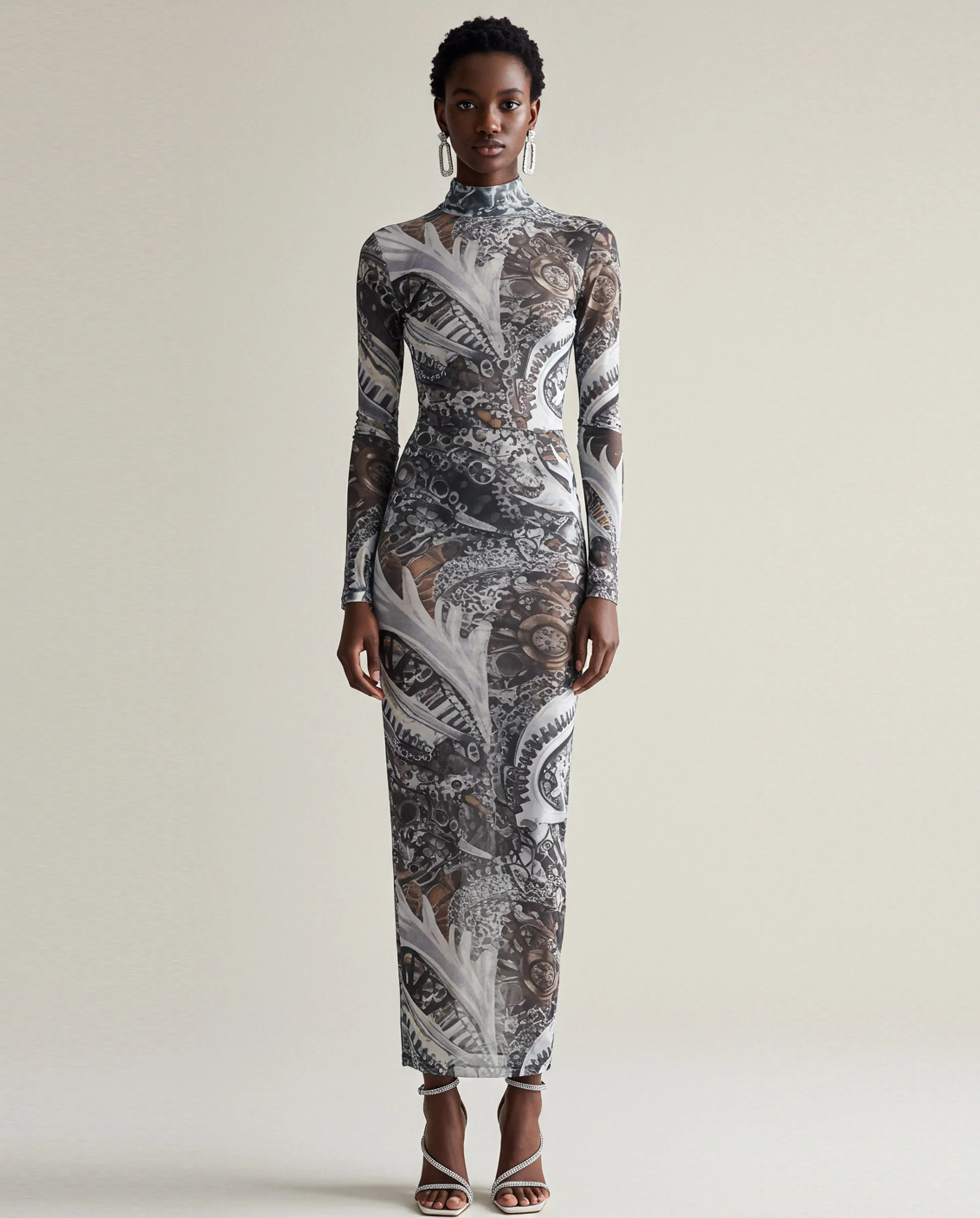 Gear and Shell Long Dress - Black/White sold by JW PEI