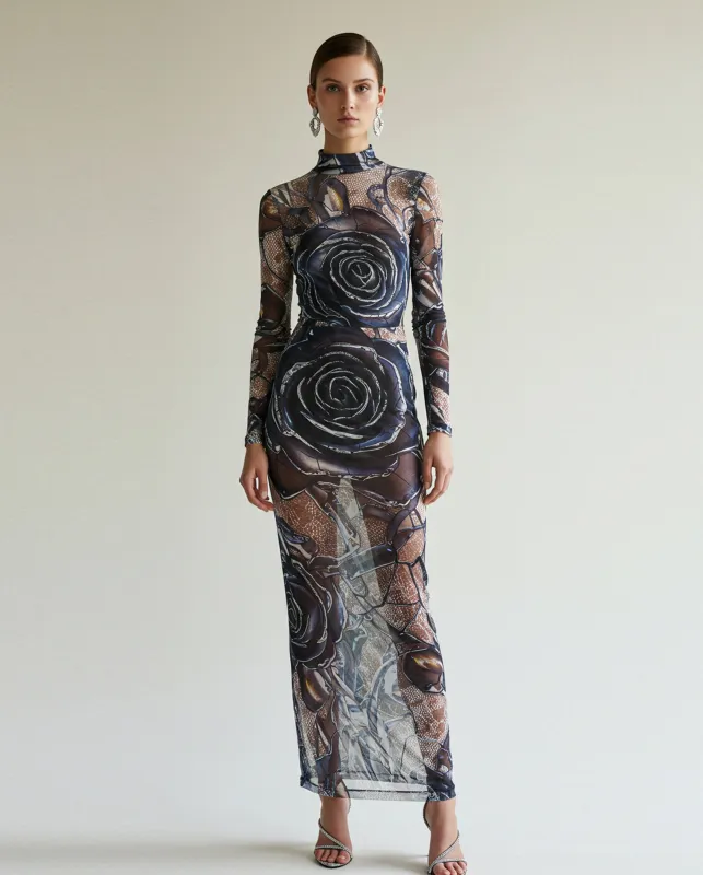 Rose Long Dress - Black/White sold by JW PEI