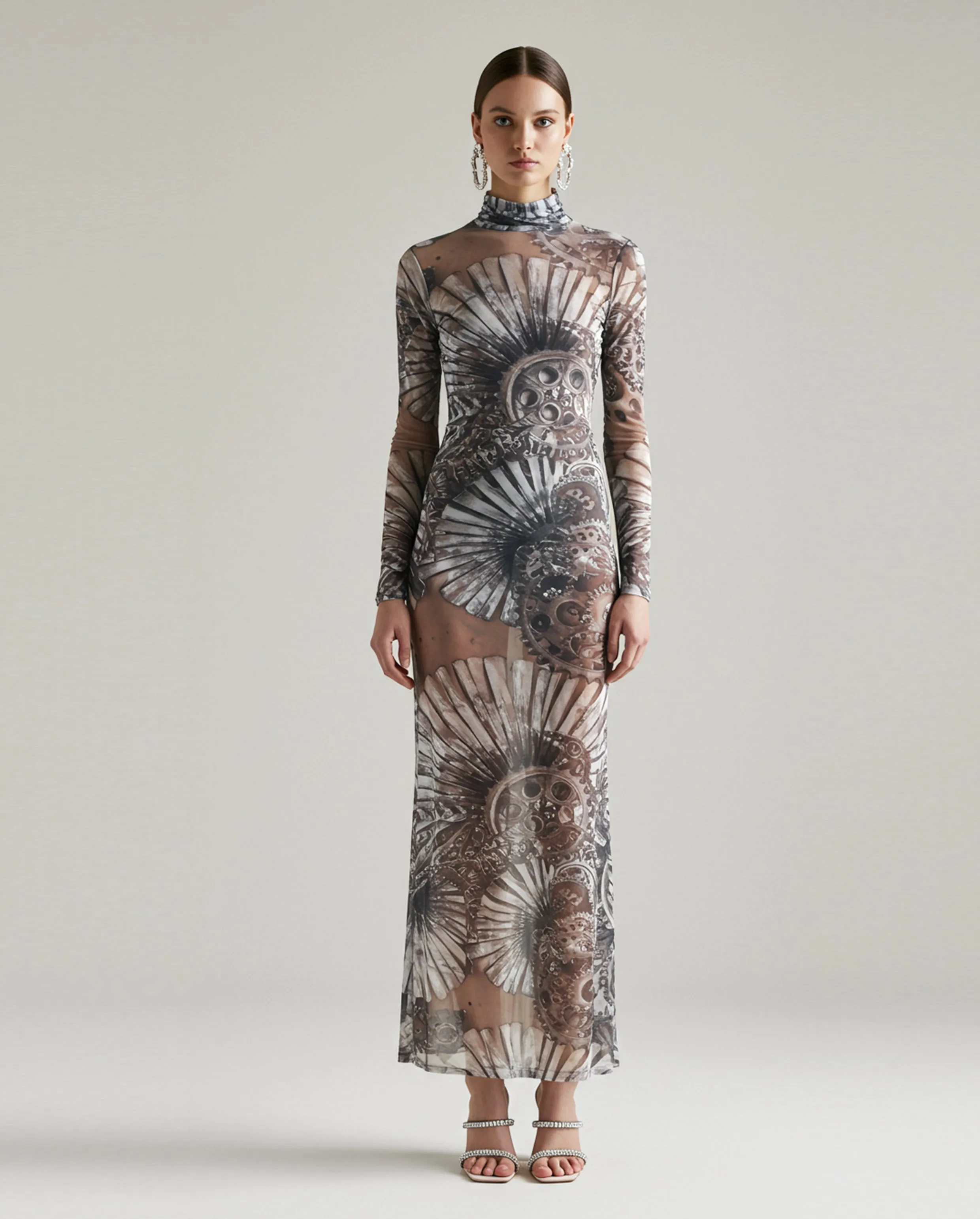 Gear Long Dress - Black/White sold by JW PEI