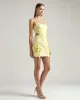 Mini Dress with Floral Appliqués - Yellow sold by JW PEI
