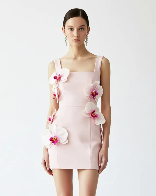 Dress with Orchid Appliqués - Pink sold by JW PEI