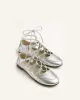 Lace-Up Flats - Silver sold by JW PEI