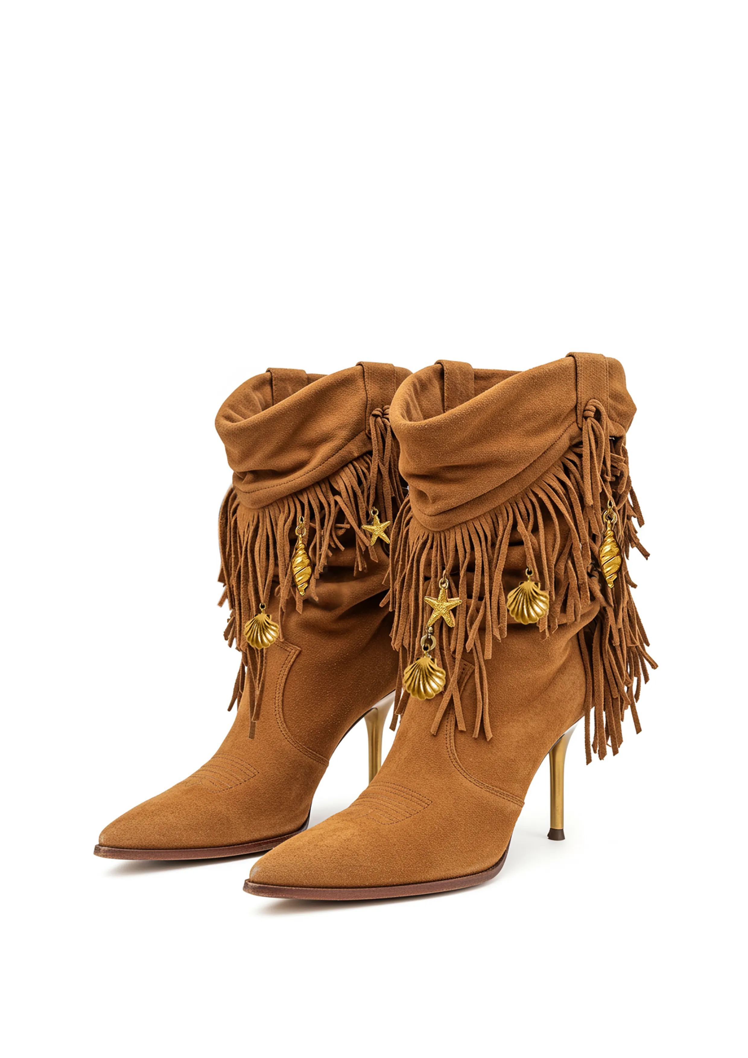 Fringe Ankle Boots - Brown sold by JW PEI
