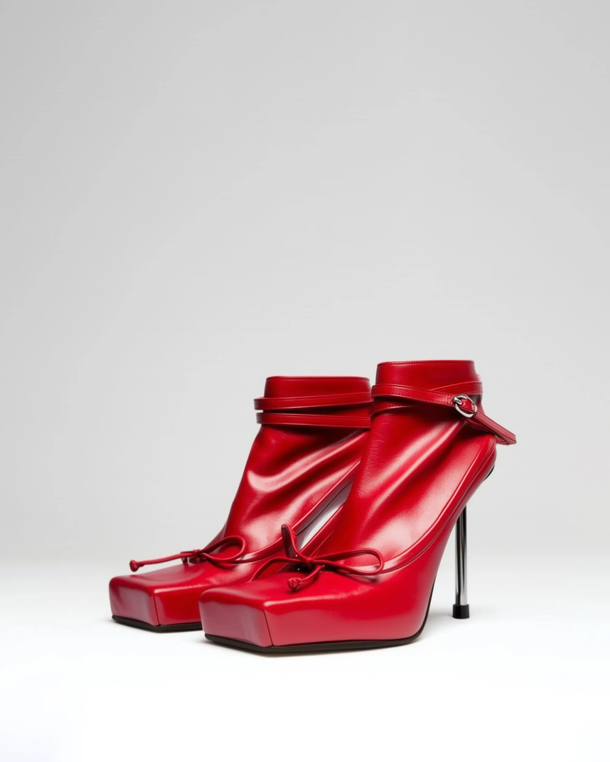 High-Heel Strappy Ankle Boots - Red sold by JW PEI