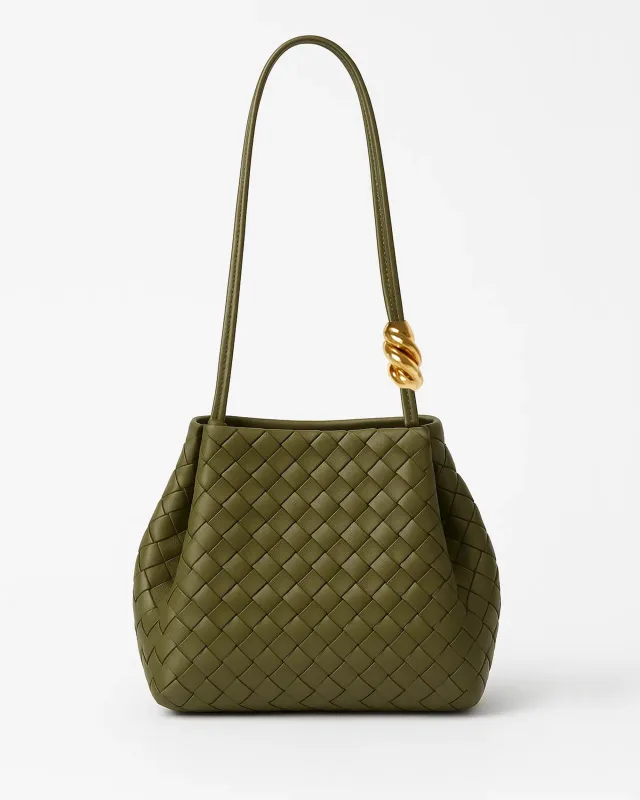 Lila Woven Shoulder Bag - Olive sold by JW PEI