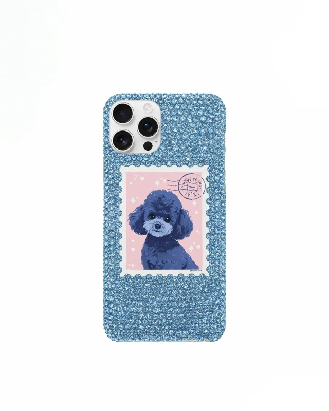Blue Rhinestone Dog Stamp Phone Case sold by JW PEI
