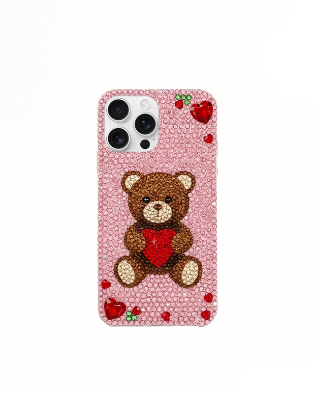 Teddy Bear Heart Phone Case – Pink sold by JW PEI