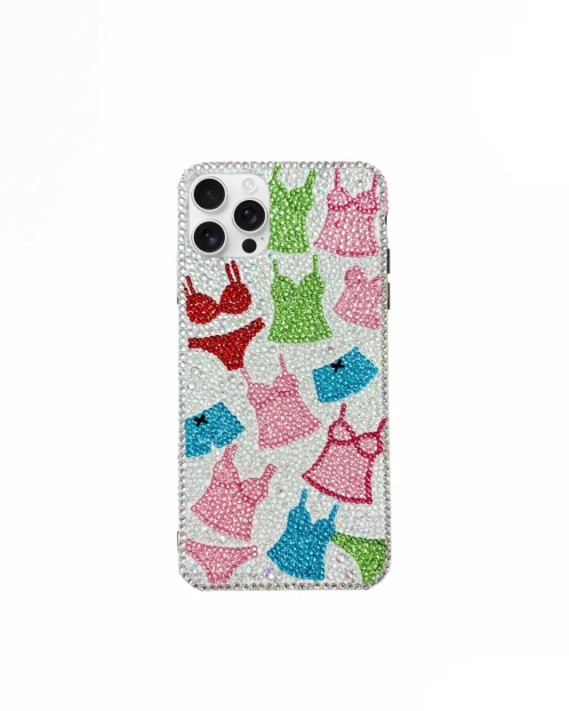 Lingerie Pattern Crystal Phone Case – Multicolor sold by JW PEI