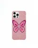 Butterfly Rhinestone Phone Case – Pink sold by JW PEI