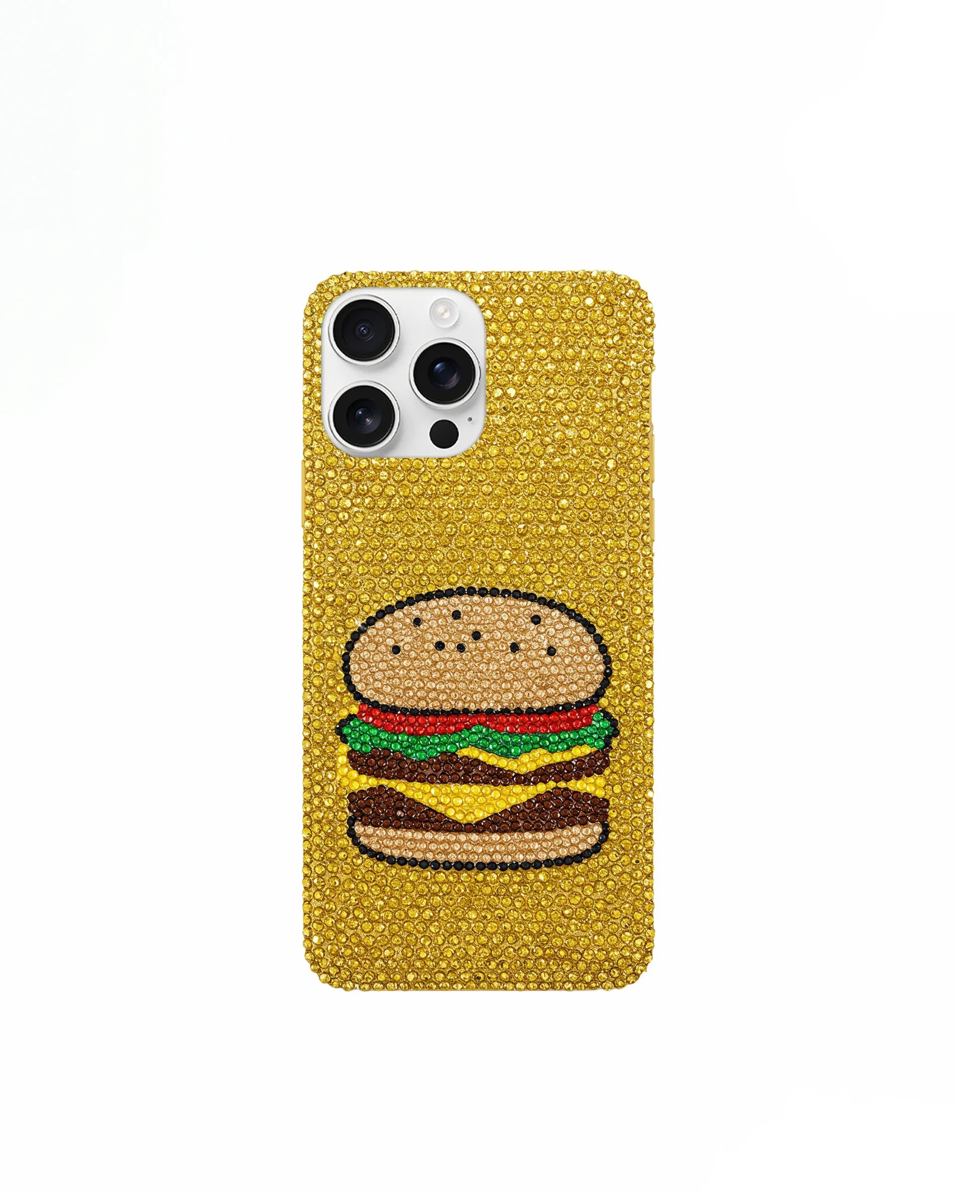 Burger Rhinestone Phone Case – Yellow sold by JW PEI