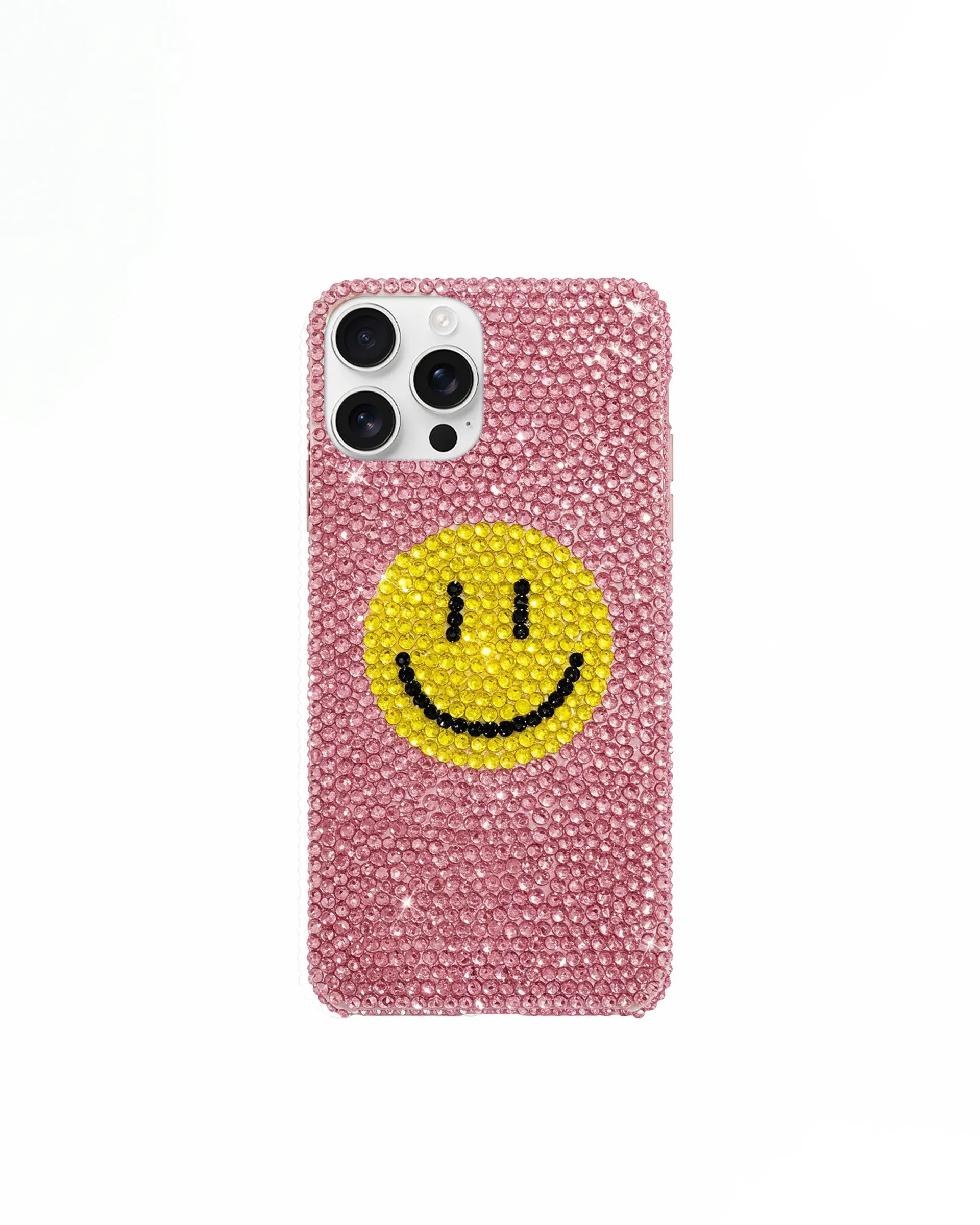 Smiley Rhinestone Phone Case – Pink sold by JW PEI