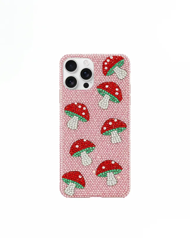 Mushroom Rhinestone Phone Case – Pink sold by JW PEI