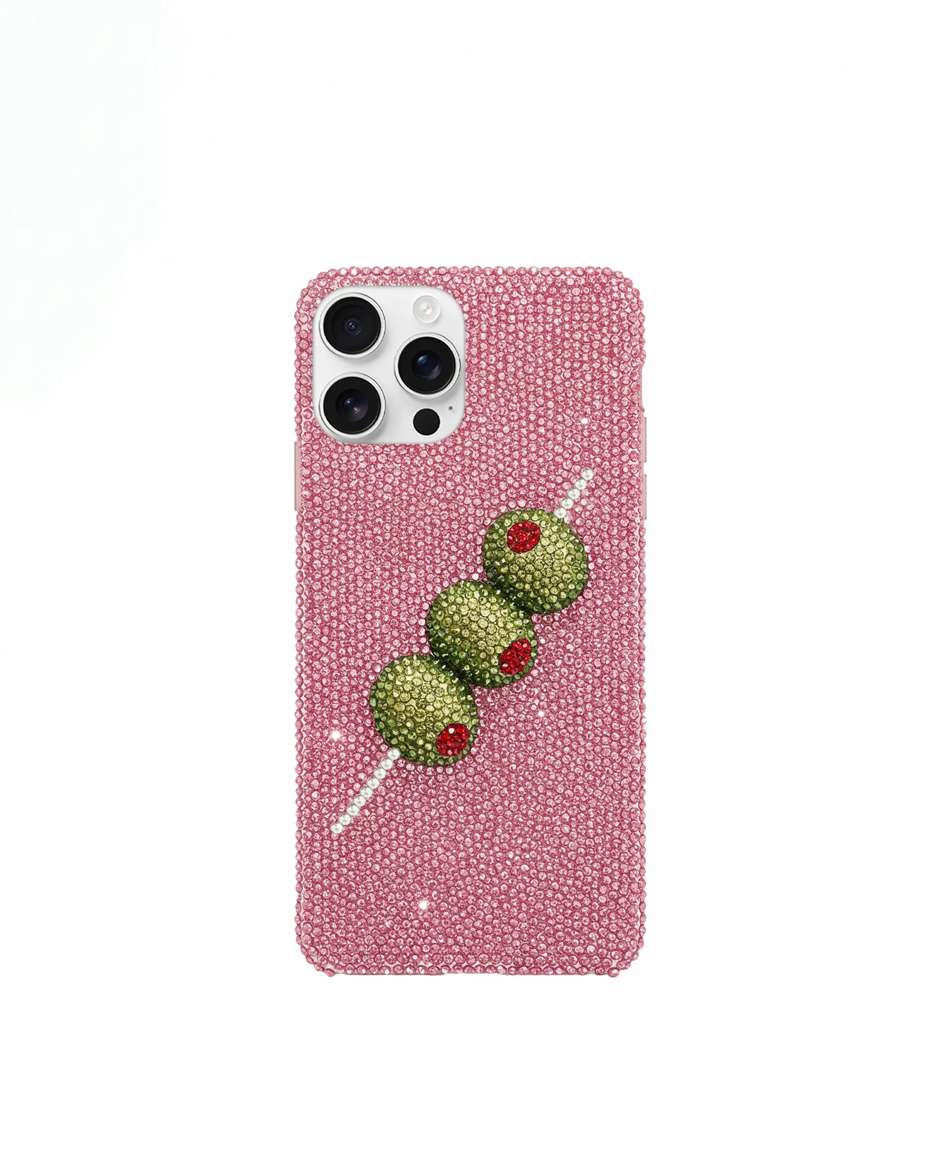 Olive Skewer Rhinestone Phone Case – Pink sold by JW PEI