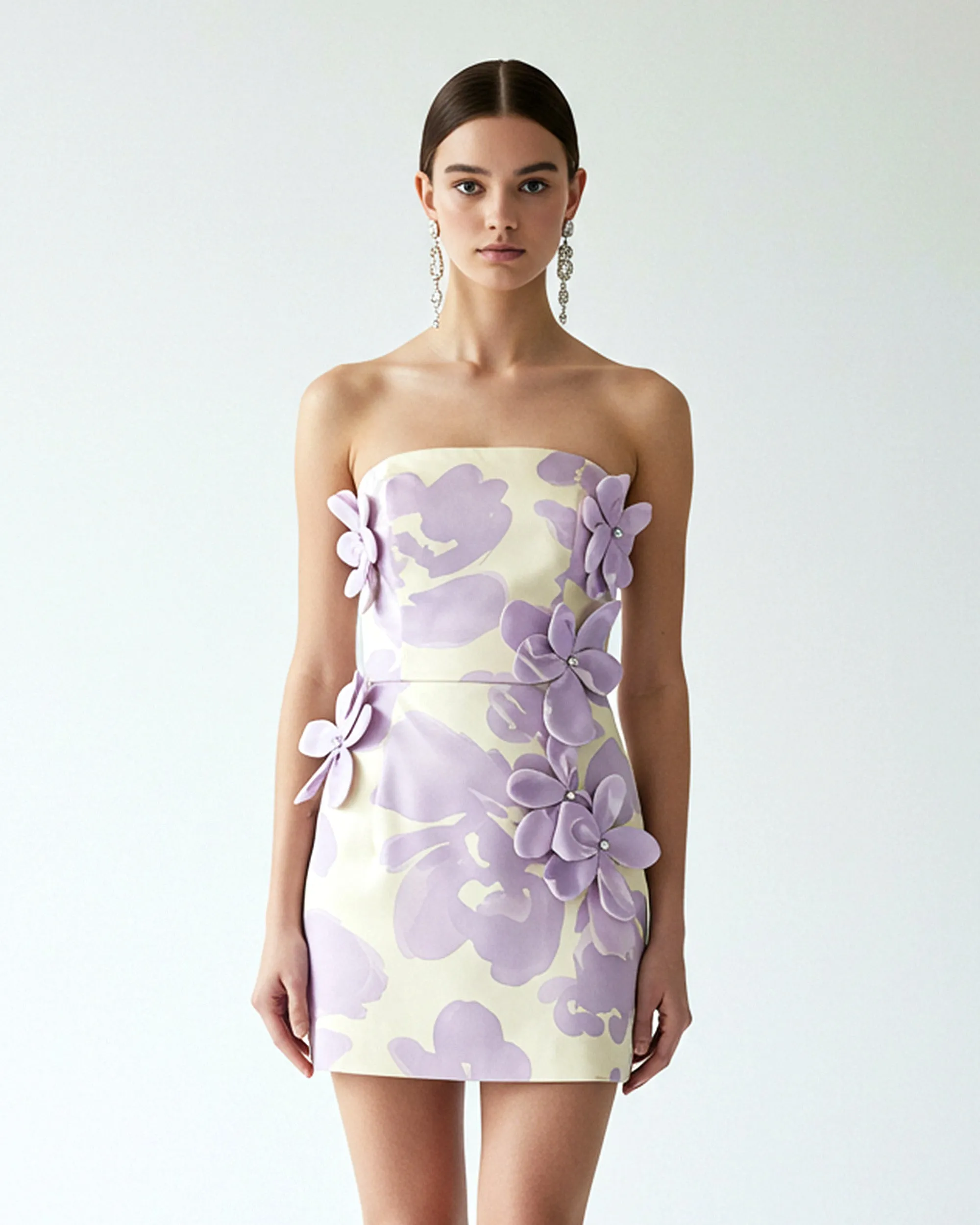 Floral Appliqué Mini Dress – Lilac sold by JW PEI