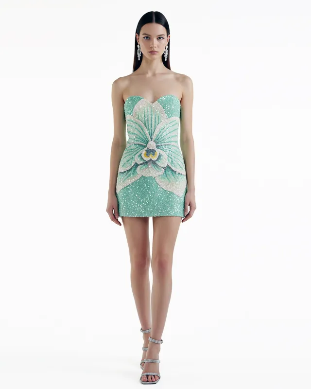 Sequin Orchid Mini Dress – Mint sold by JW PEI