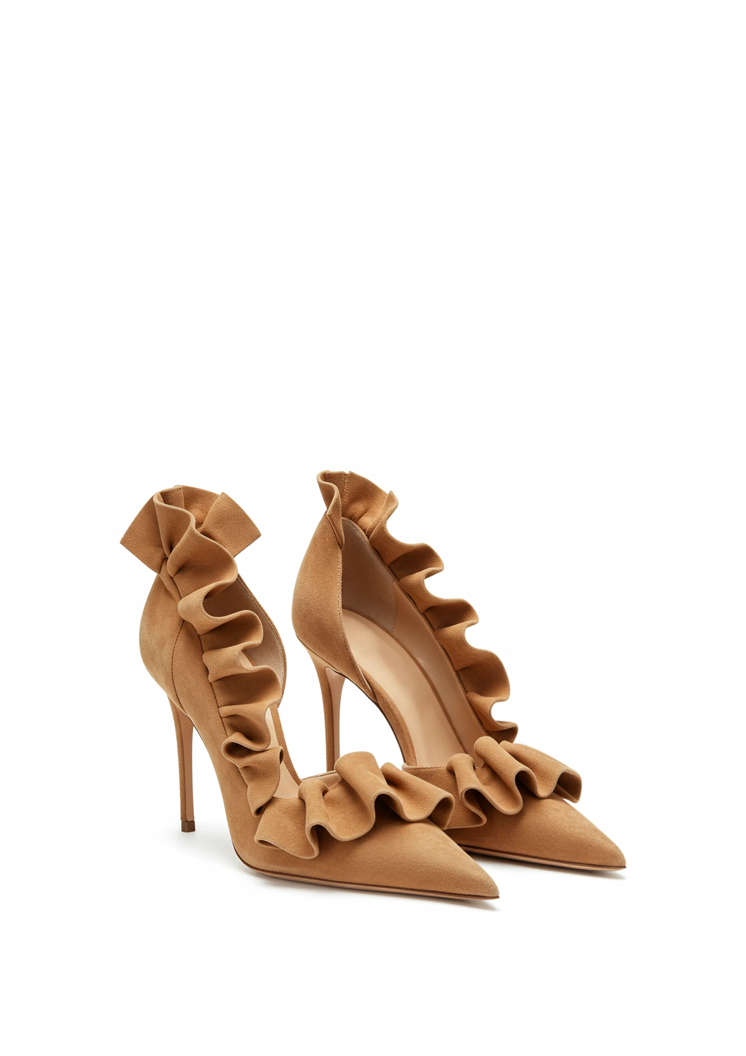 Ava Ruffle Pumps – Camel sold by JW PEI